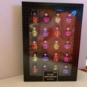 Christmas Small Round Glass Ornaments Box of 20